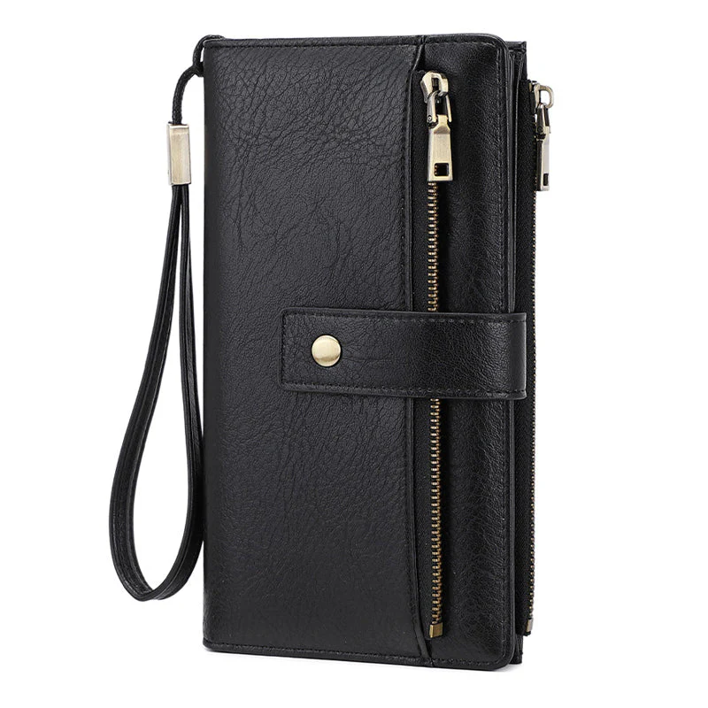 Women's Retro Style RFID Blocking Tri-fold Wallet - Image 14