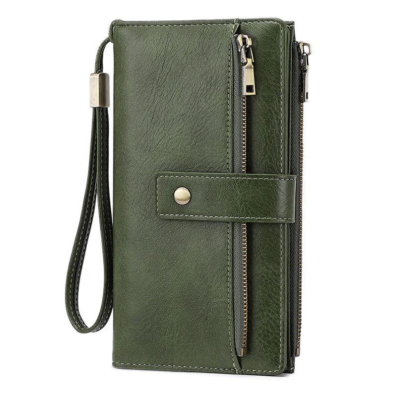 Women's Retro Style RFID Blocking Tri-fold Wallet - Image 18