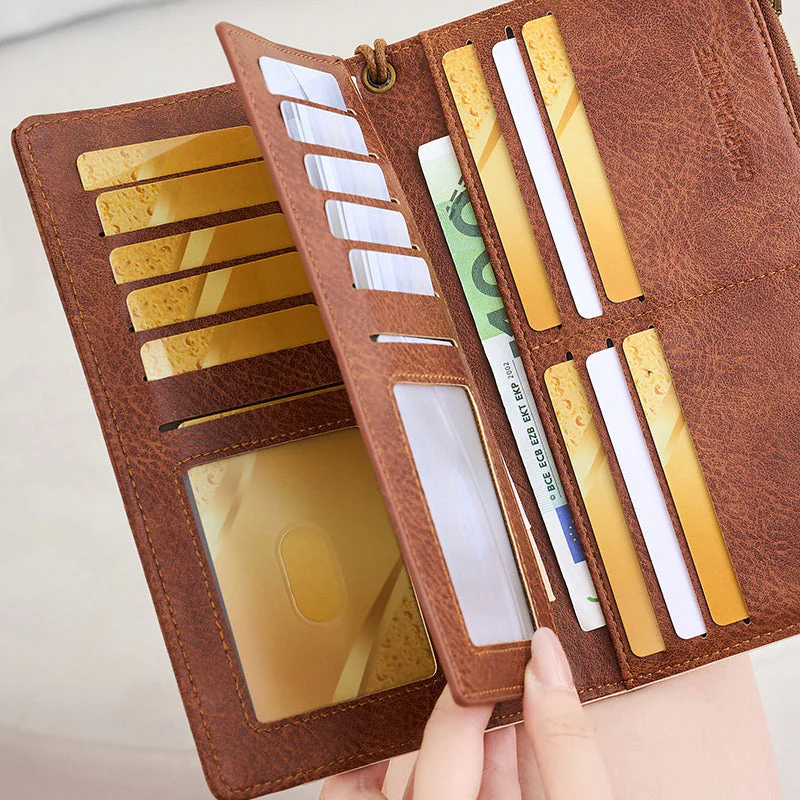 Women's Retro Style RFID Blocking Tri-fold Wallet - Image 4