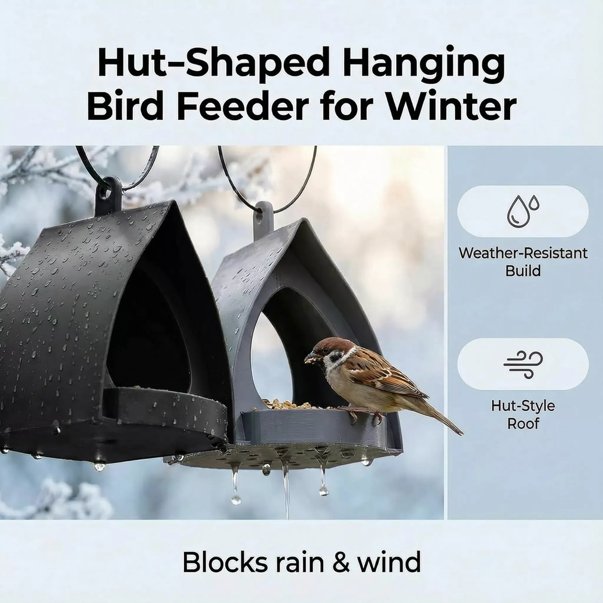 🕊️40%  OFF!🪵Hanging Bird Feeder for Garden with Roof🐦 - Image 3