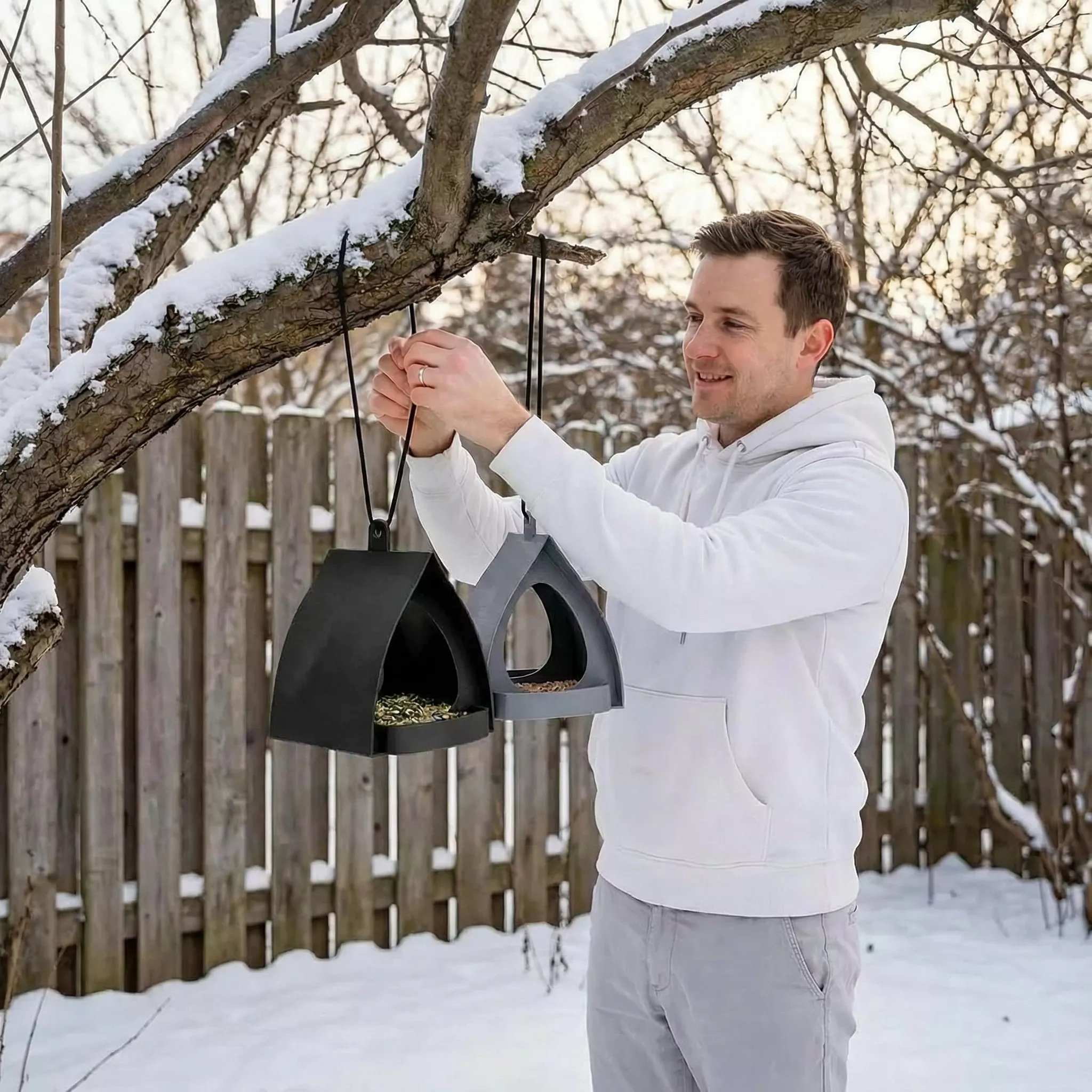 🕊️40%  OFF!🪵Hanging Bird Feeder for Garden with Roof🐦 - Image 6