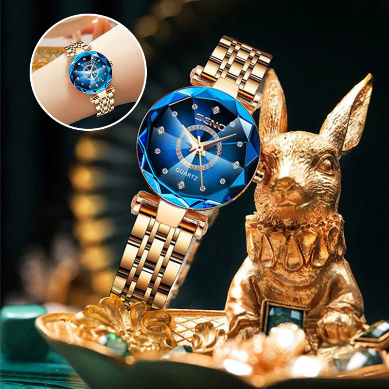 ⌚ Elegant Shining Watch💎 Crystal Dial, Stainless Steel Band & Water-Resistant for Daily Wear ✨