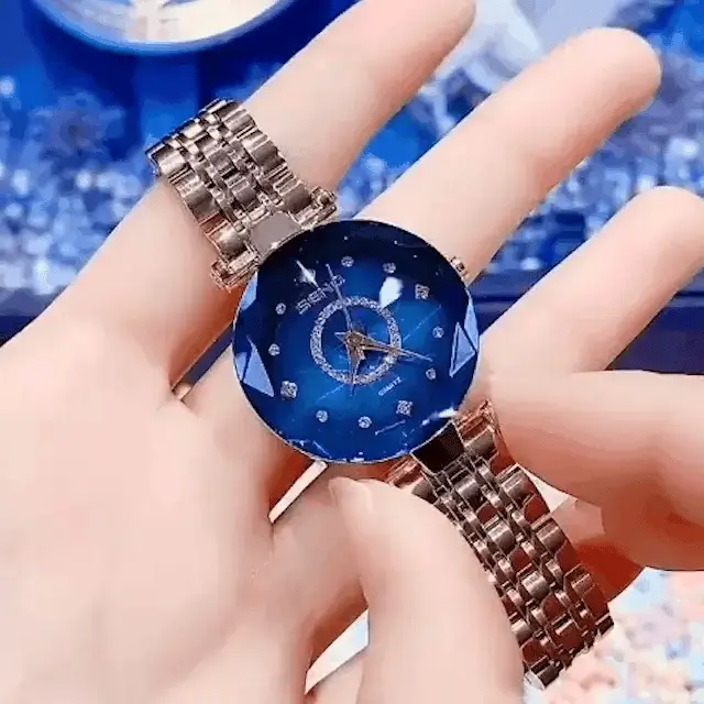 ⌚ Elegant Shining Watch💎 Crystal Dial, Stainless Steel Band & Water-Resistant for Daily Wear ✨ - Image 2