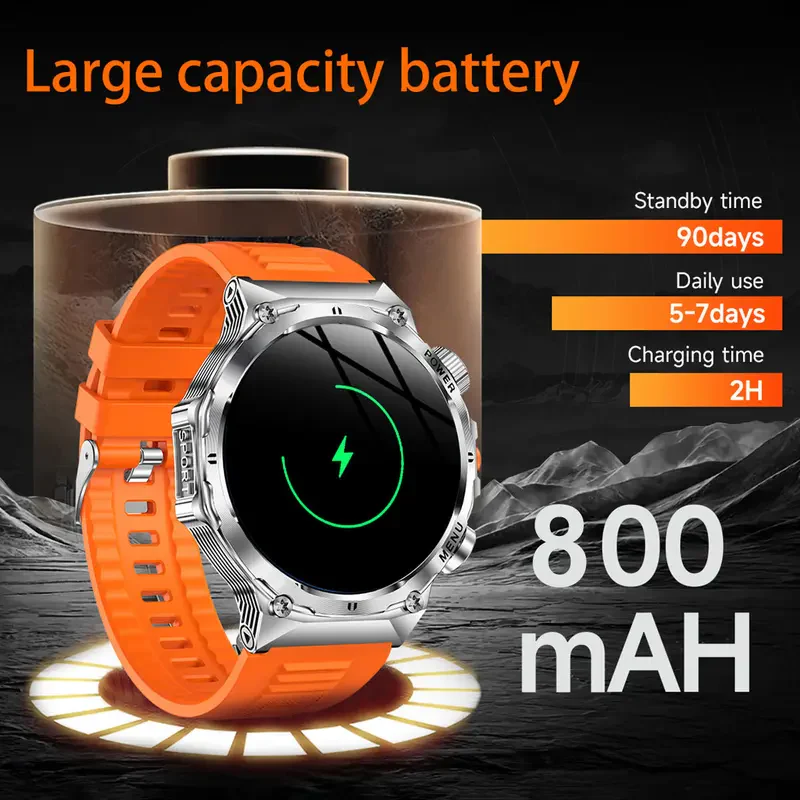 โ1.52" HD smartwatch for men โ Phone calls and music control โ Multiple sports modes โ IP68 waterproof โ Long battery life - Image 3