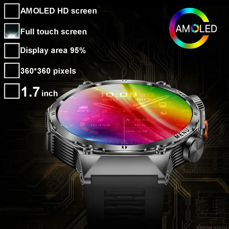 โ1.52" HD smartwatch for men โ Phone calls and music control โ Multiple sports modes โ IP68 waterproof โ Long battery life - Image 4