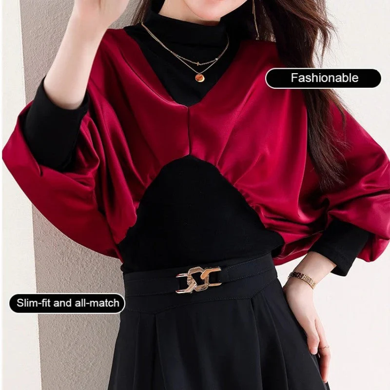 [Gift For Women] Women's Chic Fake 2-piece Top - Image 3