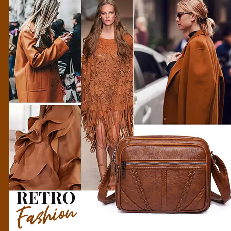 Fashionable Soft Leather Square Shoulder Bag - Image 2