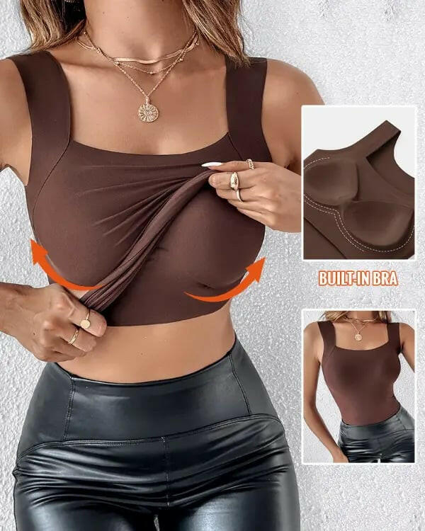 📢40%  OFF!⏰Women’s U-Neck Thermal Tank with Built-In Bra – Warm, Supportive & Braless Comfort ❄️❤️ - Image 10