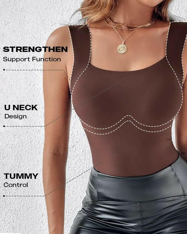 📢40%  OFF!⏰Women’s U-Neck Thermal Tank with Built-In Bra – Warm, Supportive & Braless Comfort ❄️❤️ - Image 4