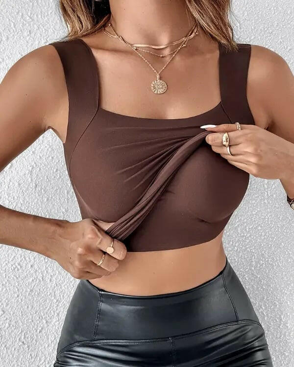 📢40%  OFF!⏰Women’s U-Neck Thermal Tank with Built-In Bra – Warm, Supportive & Braless Comfort ❄️❤️ - Image 9
