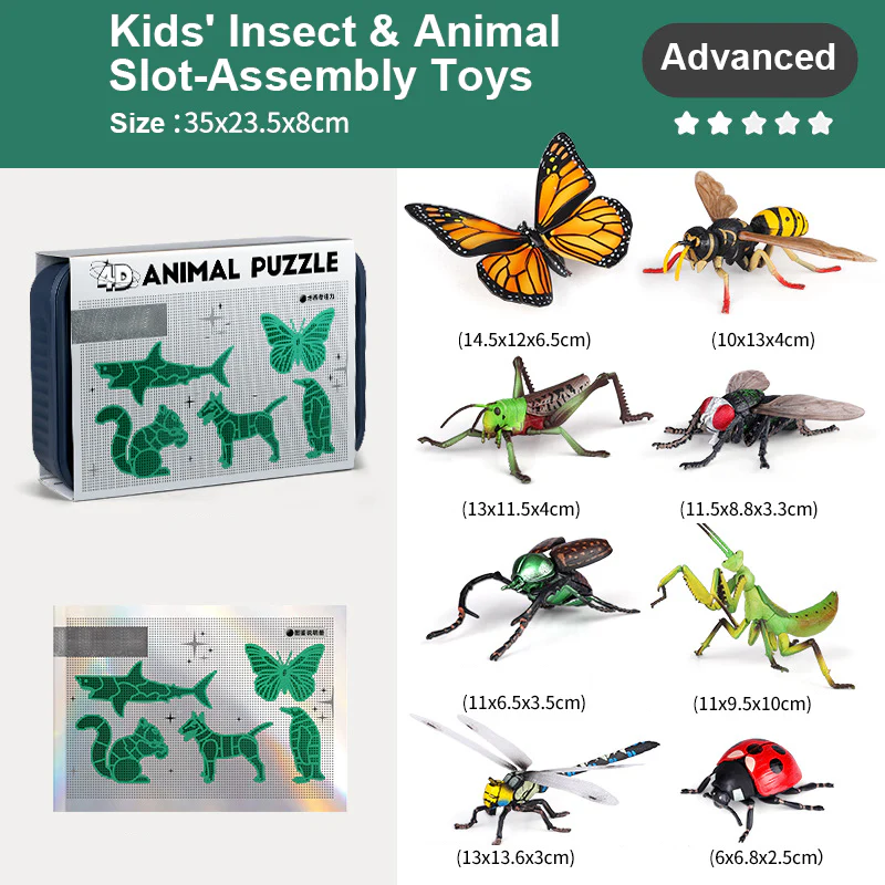 🎅Christmas Gift🐞Kids' Insect & Animal Slot-Assembly Toys - Image 11