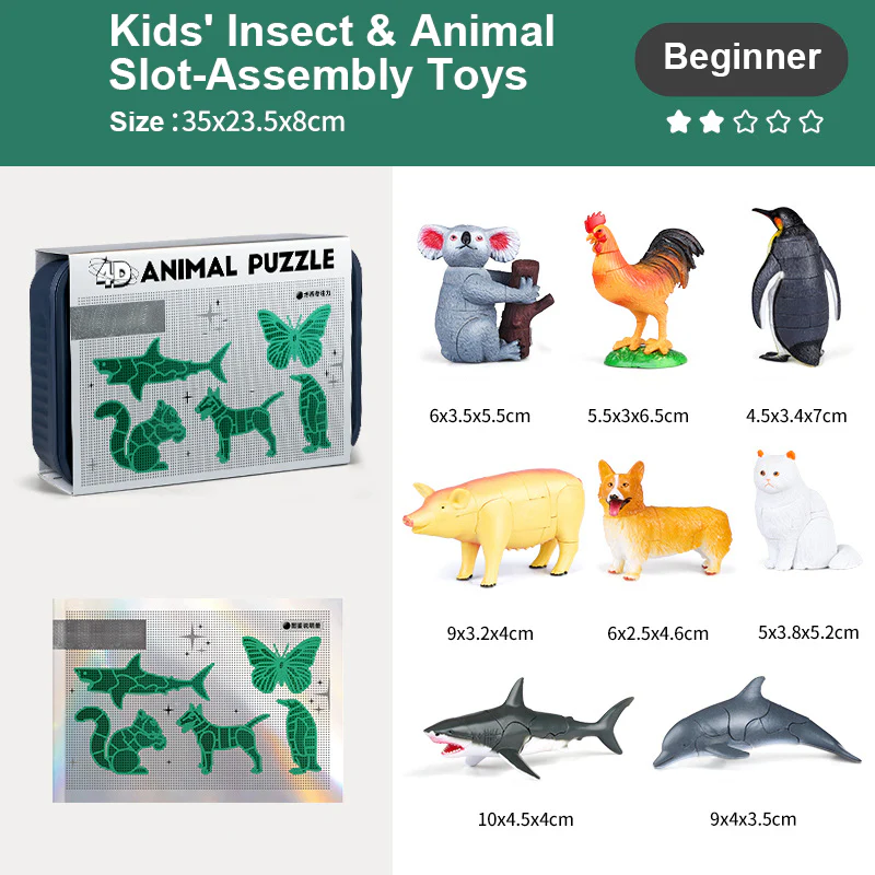 🎅Christmas Gift🐞Kids' Insect & Animal Slot-Assembly Toys - Image 9