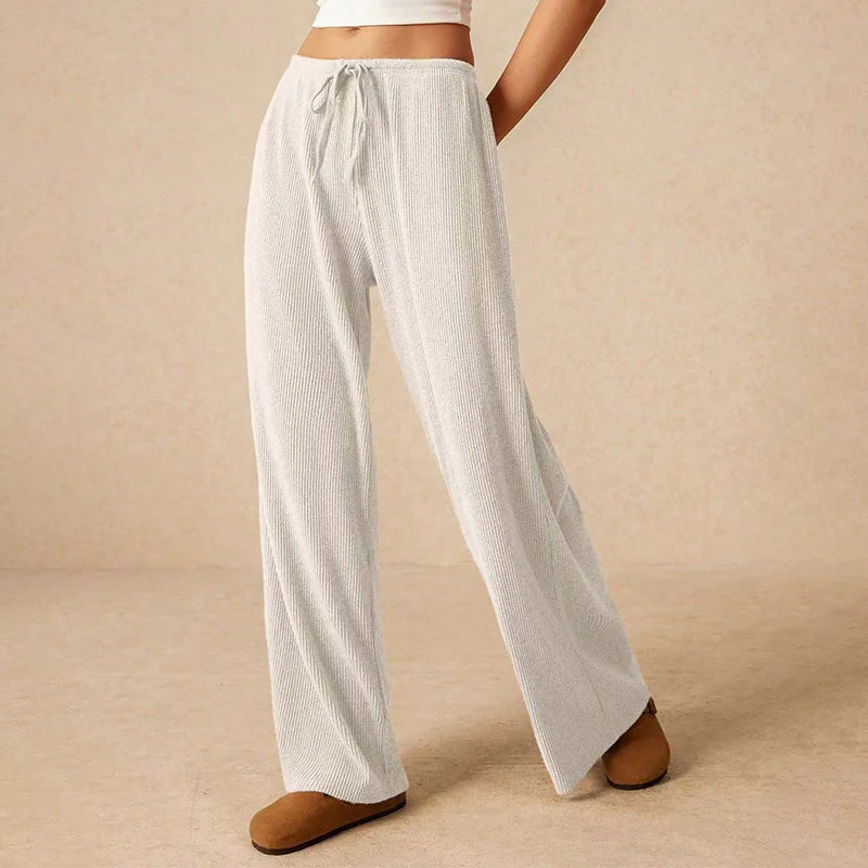 💜 LAST DAY PROMOTION - 50%OFF 💜 Women’s Casual Soft Wide-Leg Pants With Drawstring - Image 4