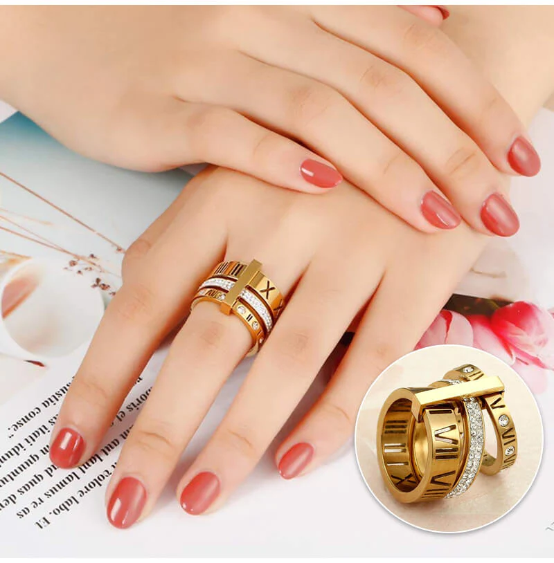 3 in 1 Roman Numeral Spinner Ring(50% OFF) - Image 8