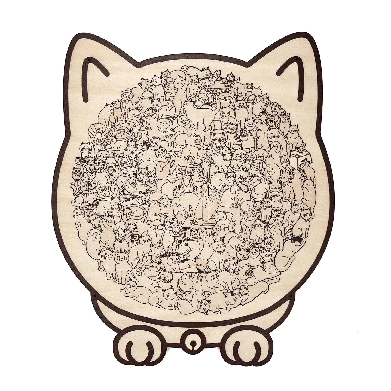 🎁Nice Christmas Gift🎅135-Piece Morandi-Colored Cat Shaped Wooden Jigsaw Puzzle - Image 9