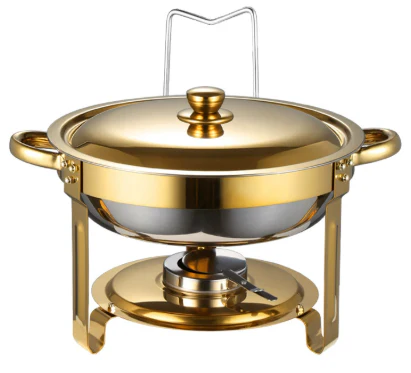 🧑🍳The same as in a five-star buffet restaurant🍽️Stainless Steel Chafing Dish Buffet Set 5QT with Fuel Can Rack, Gold Food Warmer for Parties - Image 18