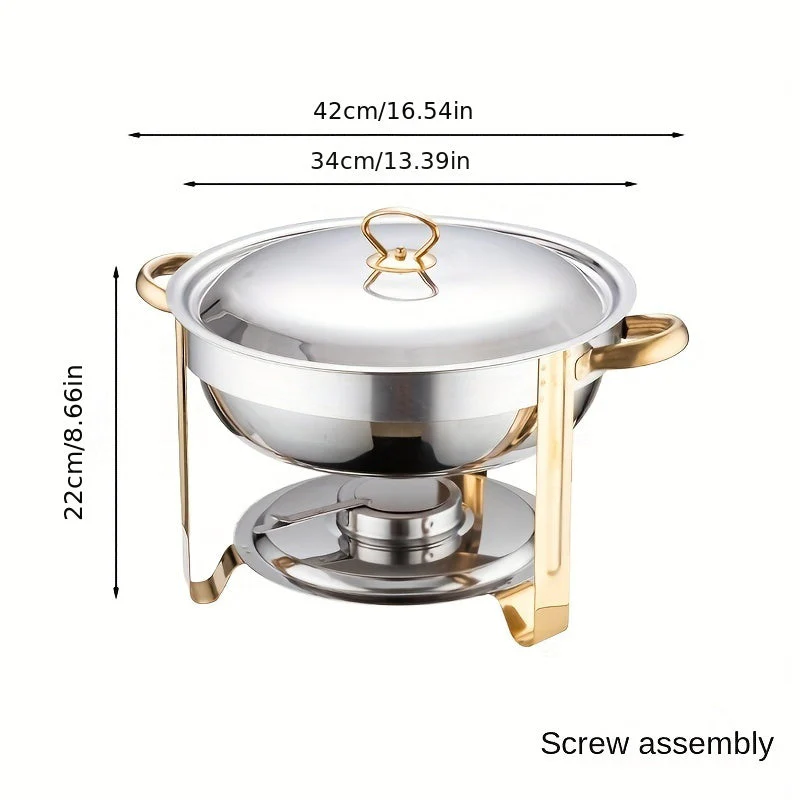 🧑🍳The same as in a five-star buffet restaurant🍽️Stainless Steel Chafing Dish Buffet Set 5QT with Fuel Can Rack, Gold Food Warmer for Parties - Image 5