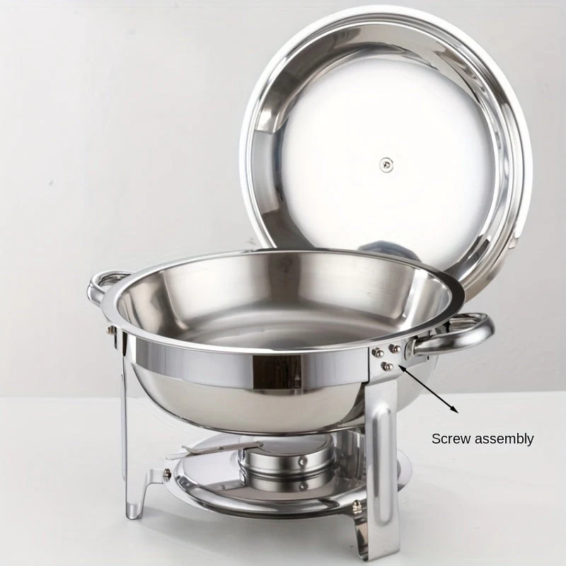 🧑🍳The same as in a five-star buffet restaurant🍽️Stainless Steel Chafing Dish Buffet Set 5QT with Fuel Can Rack, Gold Food Warmer for Parties - Image 9