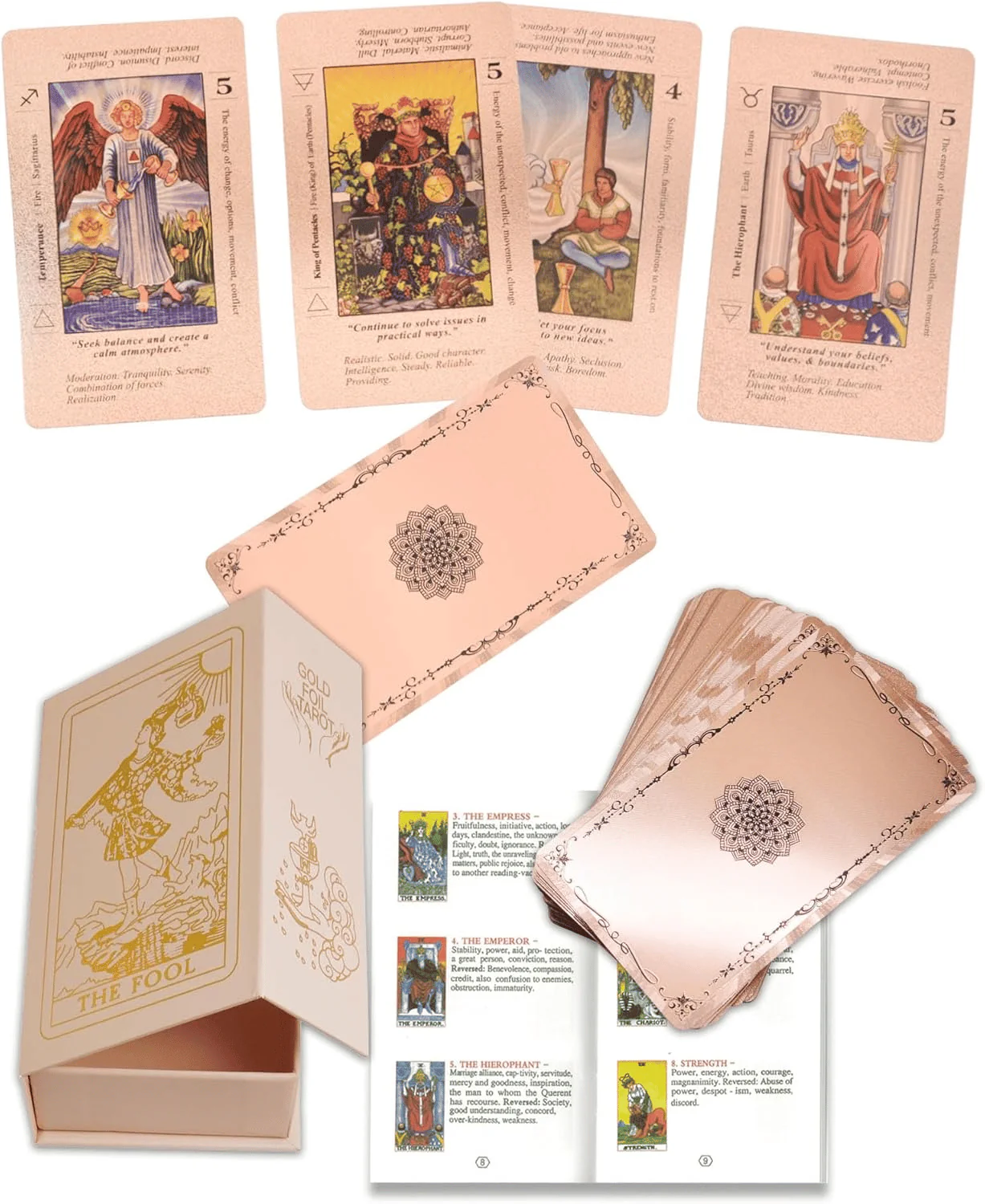🔮40% OFF NOW! ✨ Witchy Cauldron Tarot Card Set – Rose Gold Accents, Complete Guide Book & Velvet Pouch 🎴📖 - Image 10