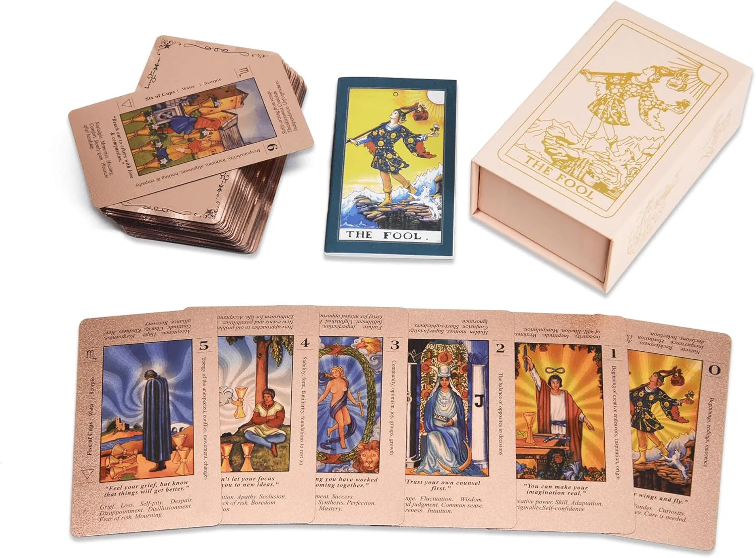 🔮40% OFF NOW! ✨ Witchy Cauldron Tarot Card Set – Rose Gold Accents, Complete Guide Book & Velvet Pouch 🎴📖 - Image 3