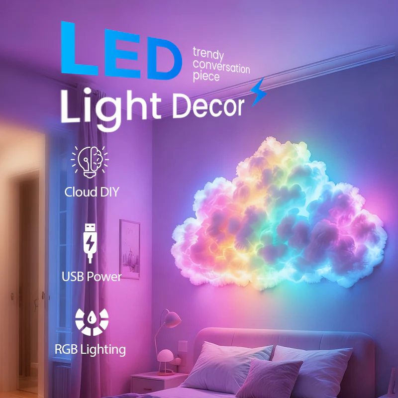 🌈☁️Christmas Gift 40% off⏳DIY USB-Powered Thundercloud LED Light Decor