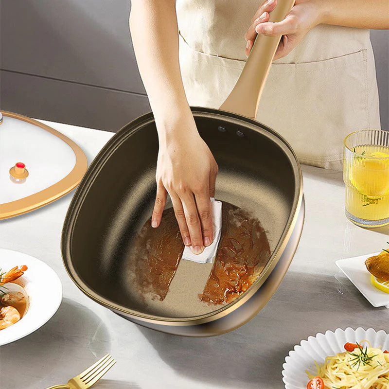 🍳 40% OFF NOW! ✨ 12in Titanium Alloy Non-Stick Pot - Healthy Cooking Without Chemicals, Dishwasher Safe & Cool-Touch Handles 🔥📦 - Image 4