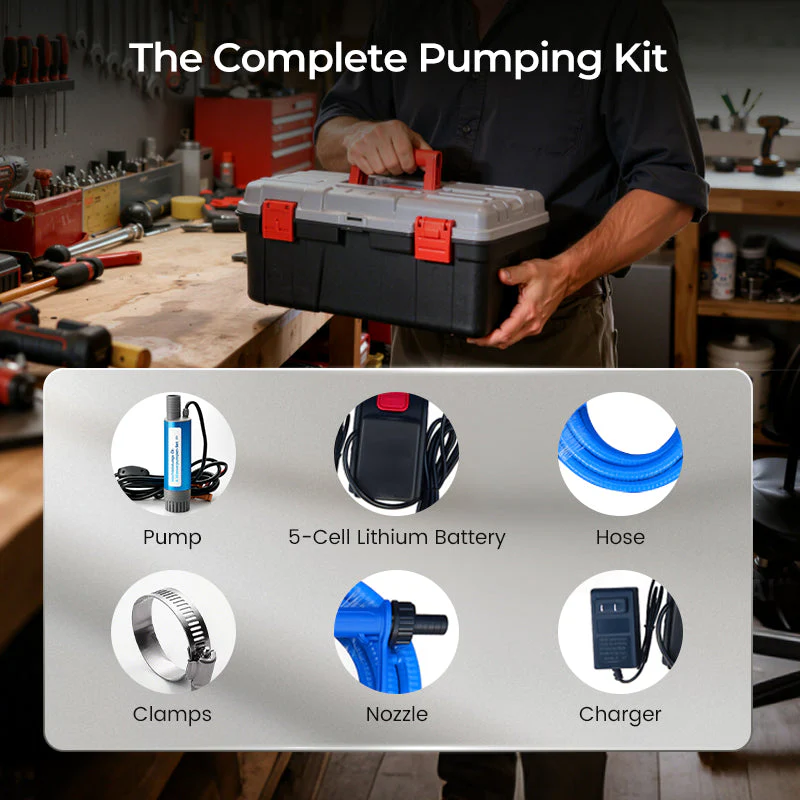 🥇【Industrial-Grade High-Efficiency Choice】38mm High-Power Oil/Water Pump Kit｜💯Blue Portable Design｜Easy to Carry｜Versatile Applications!🌟 - Image 7