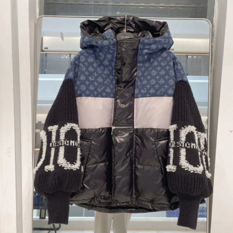 ⏳Limited-time 50% off⏰Women’s Patchwork Knit Sleeve Hooded Puffer Jacket🧥 - Image 10