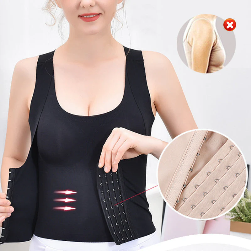 Women 4-in-1 Body Shapewear Posture Correction Back Support Push Up Bra - Image 4