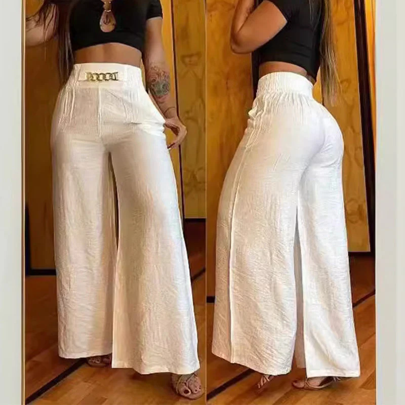 👖40% OFF!💃 Women's trousers – High waist, wide leg, with belt accent & versatile look ✨ - Image 5