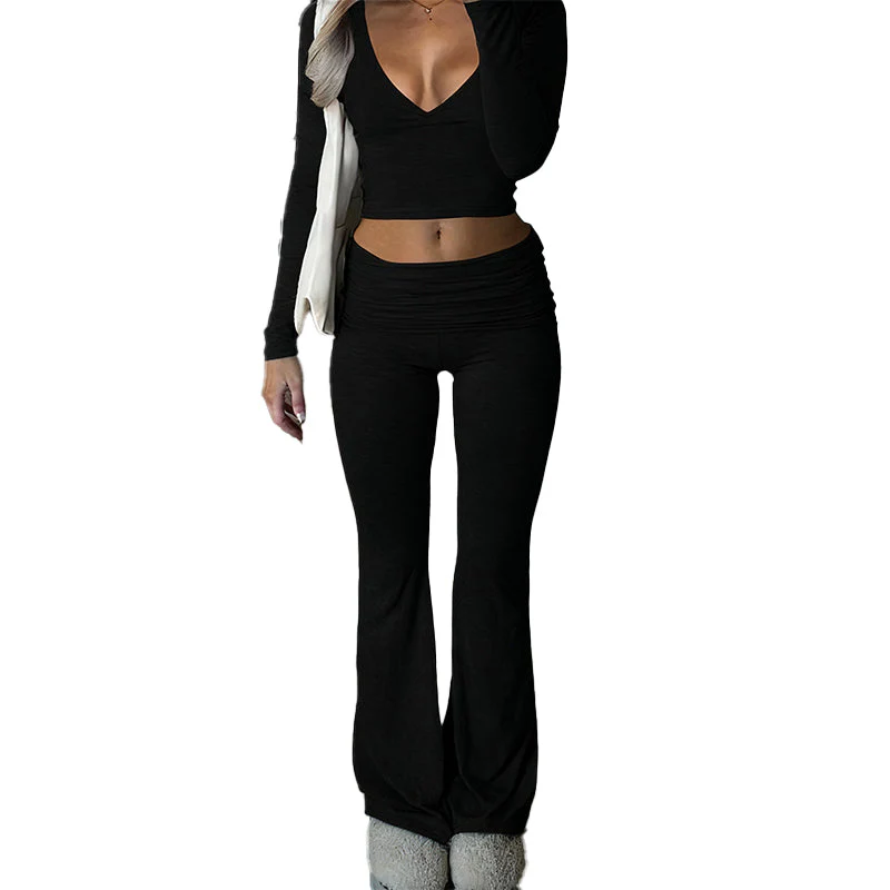 👚 40% OFF! 💫 WOMEN'S 2-PC CROP TOP SET - Flowy High-Low Hem & Wide-Leg Pants, Soft Breathable Fabric for Yoga and Casual Wear 🌸🧘‍♀️ - Image 7