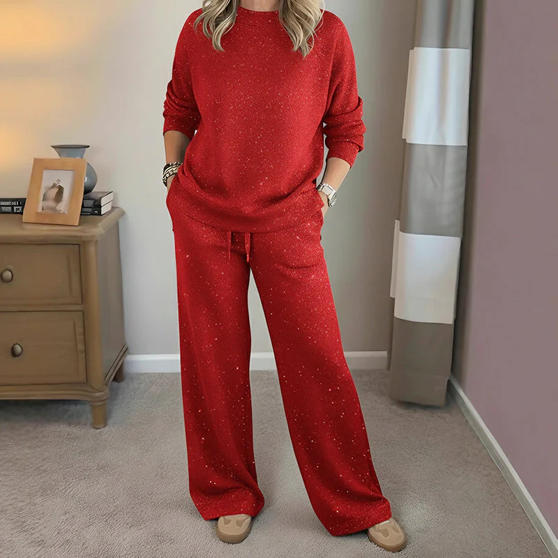 ✨🎅 Christmas Sale 50% OFF🎄⏰Women's Glitter Pullover Sweater & Pants 2-Piece Set - Image 13
