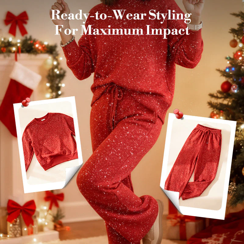 ✨🎅 Christmas Sale 50% OFF🎄⏰Women's Glitter Pullover Sweater & Pants 2-Piece Set - Image 2