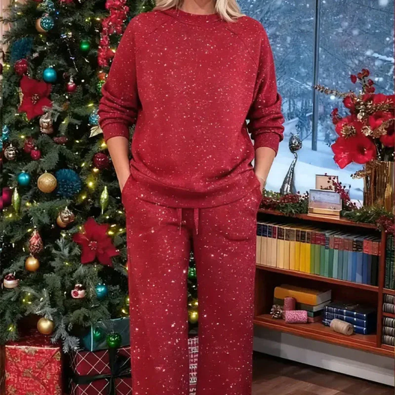 ✨🎅 Christmas Sale 50% OFF🎄⏰Women's Glitter Pullover Sweater & Pants 2-Piece Set - Image 7