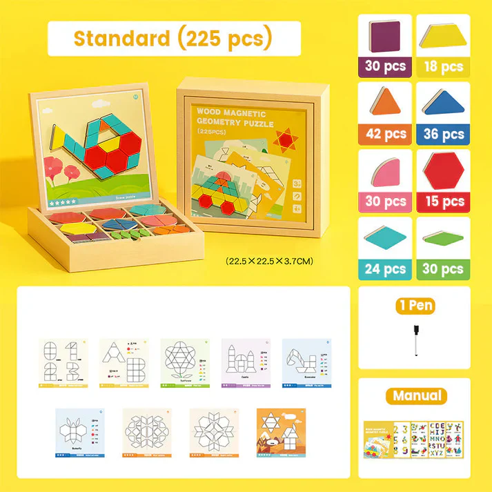 🎁🎄Christmas Sale 50% OFF!🔥Wooden Magnetic Pattern Block Puzzle Set - Image 11