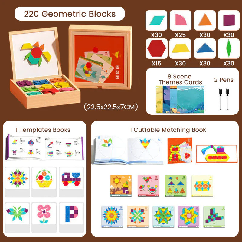 🎁🎄Christmas Sale 50% OFF!🔥Wooden Magnetic Pattern Block Puzzle Set - Image 12