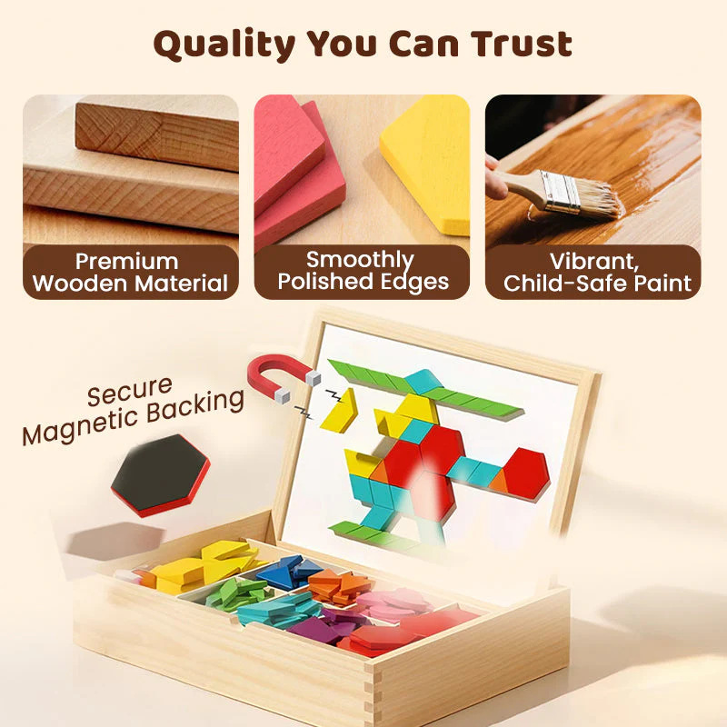 🎁🎄Christmas Sale 50% OFF!🔥Wooden Magnetic Pattern Block Puzzle Set - Image 5