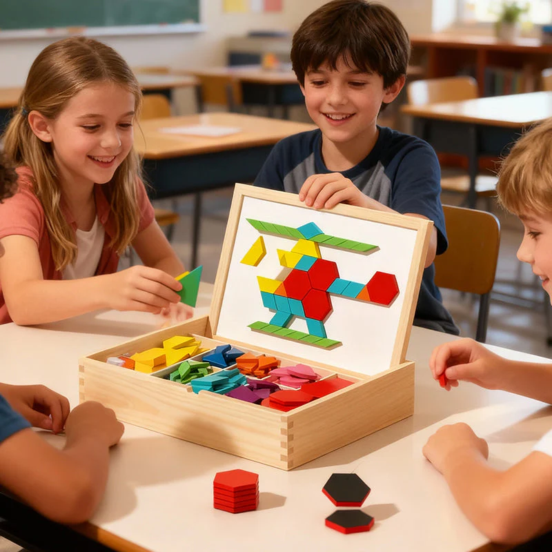 🎁🎄Christmas Sale 50% OFF!🔥Wooden Magnetic Pattern Block Puzzle Set - Image 7