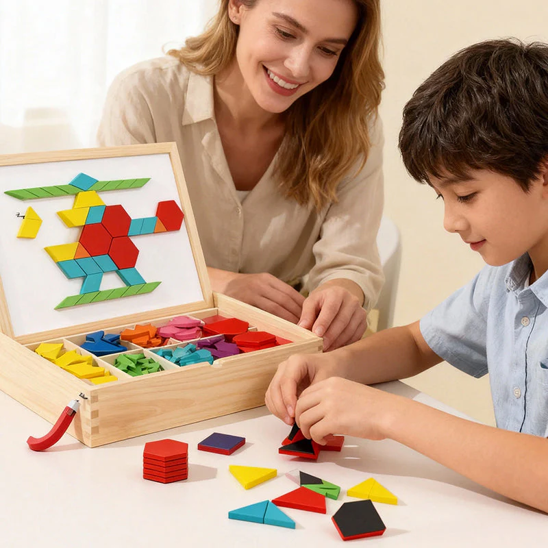 🎁🎄Christmas Sale 50% OFF!🔥Wooden Magnetic Pattern Block Puzzle Set - Image 8