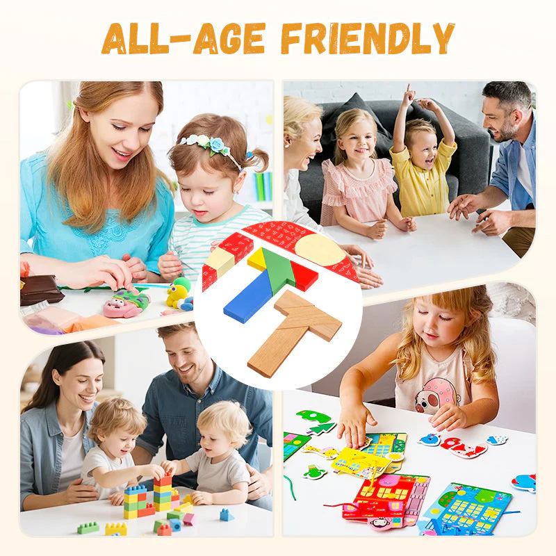 Wooden T-Shaped Educational Puzzle Toy - Image 7