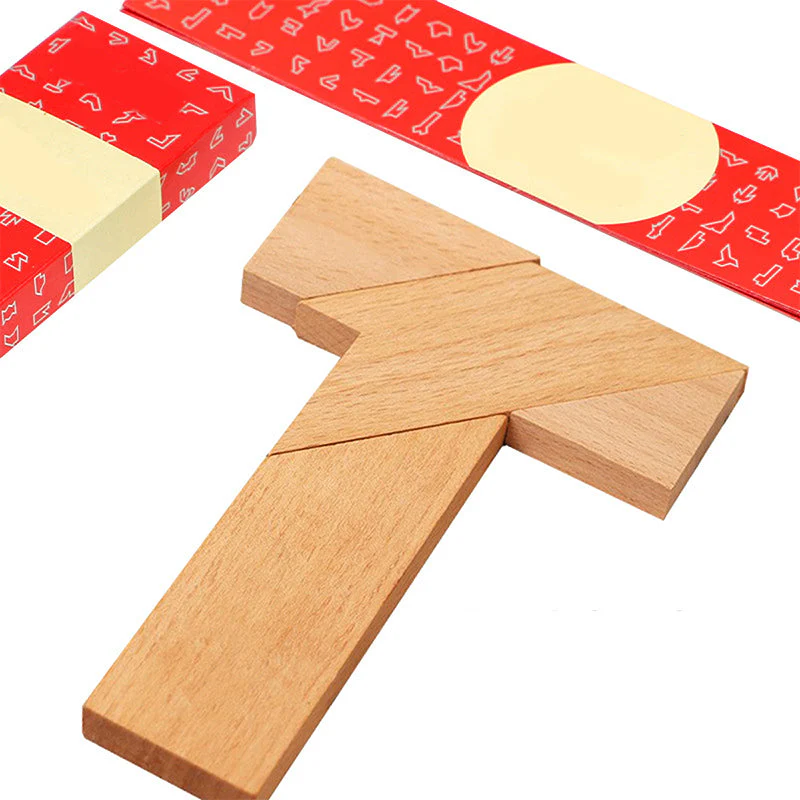 Wooden T-Shaped Educational Puzzle Toy - Image 8