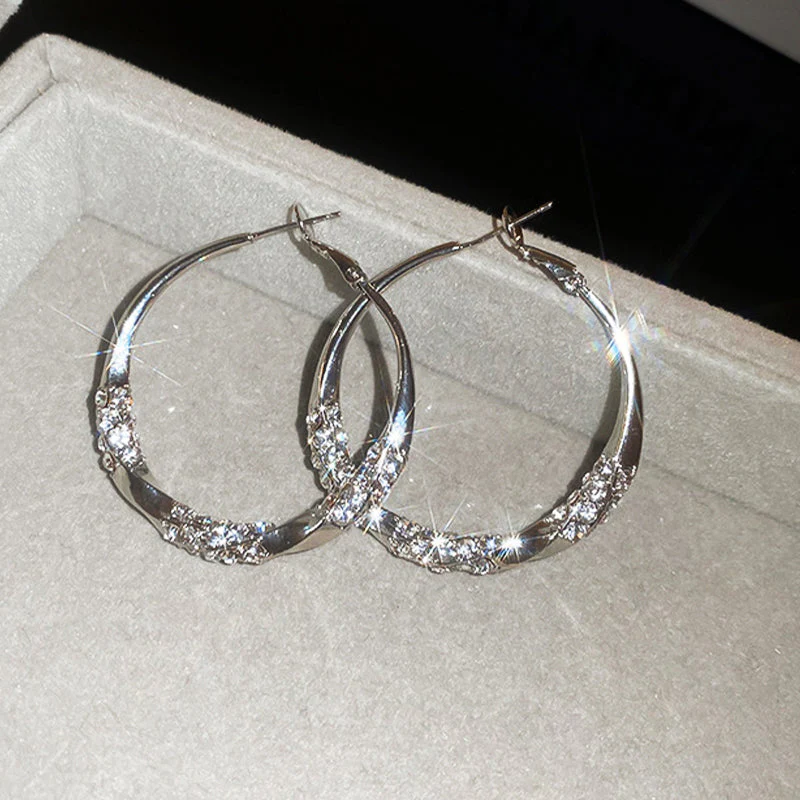 Luxury Twisted Rhinestone Earrings – Elegant, Sparkling & Timeless - Image 7